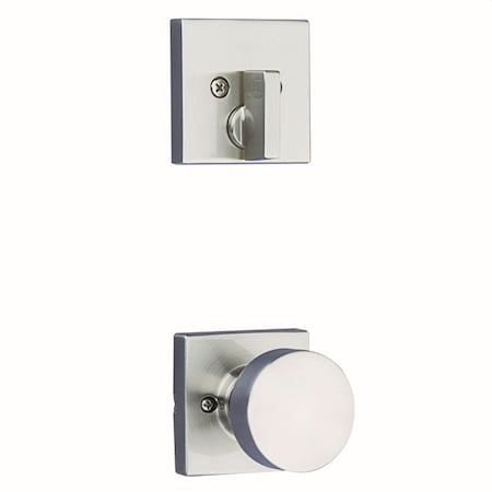 Kwikset Single Cylinder Interior Pismo Knob Trim with Square Rose Satin Nickel Finish 971PSKSQT-15